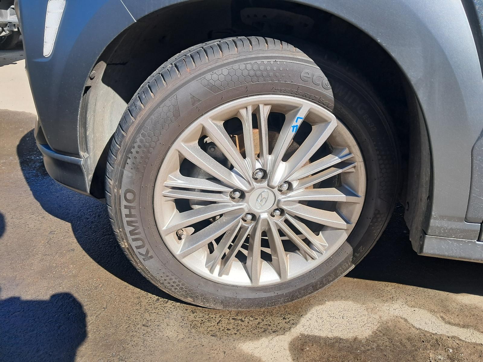 HYUNDAI KONA WHEEL ALLOY FACTORY, 17X7IN, MULTI SPOKE, OS, 09/17-07/23 17 18 19